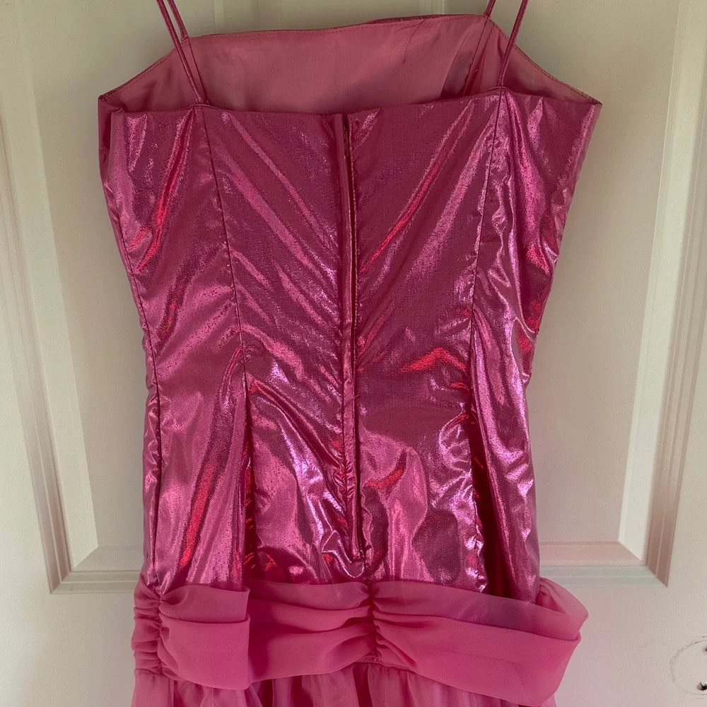 Vintage 90s Pink Metallic Party Dress Size 5 - Picture 8 of 10